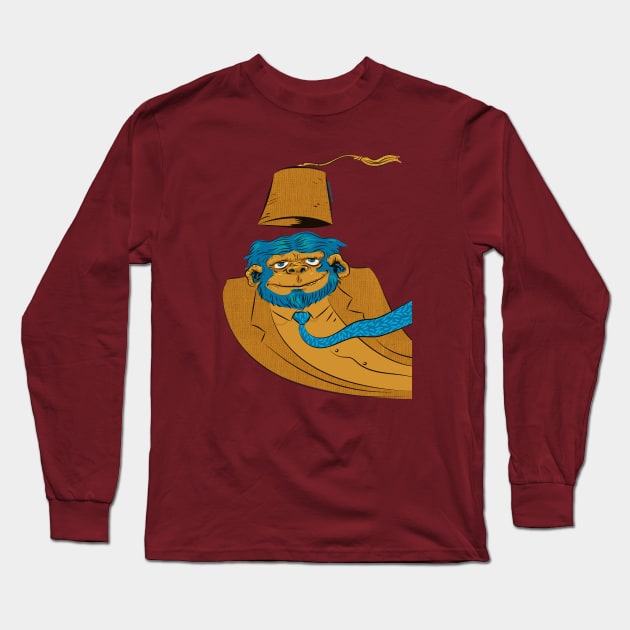 Jeff The Chimp Long Sleeve T-Shirt by zerostreet